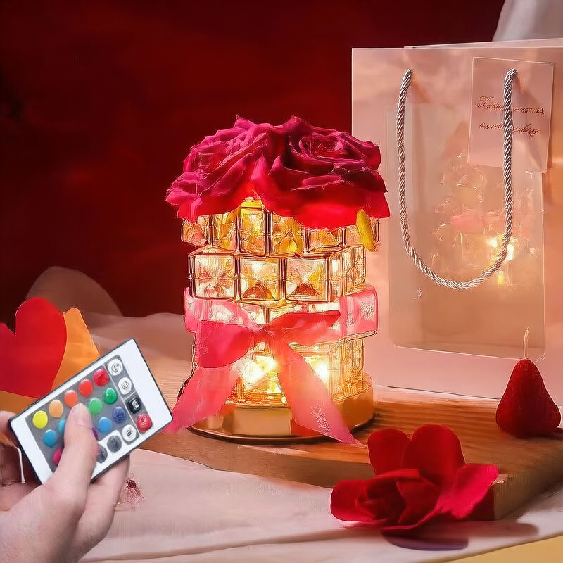 Warm Crystal Night Light Soft Ambient LED Bedside Lamp with Elegant Crystal Glow