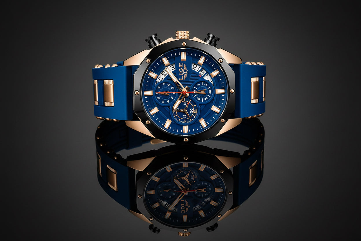 Fashion Mens Watches Top Brand Luxury Silicone Sport Watch Men Quartz Date Clock Waterproof Wristwatch Chronograph