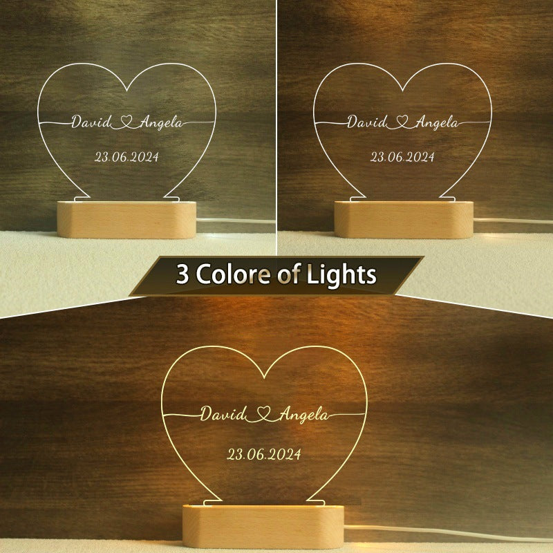 Romantic Heart LED Night Light Perfect Valentines Day Gift