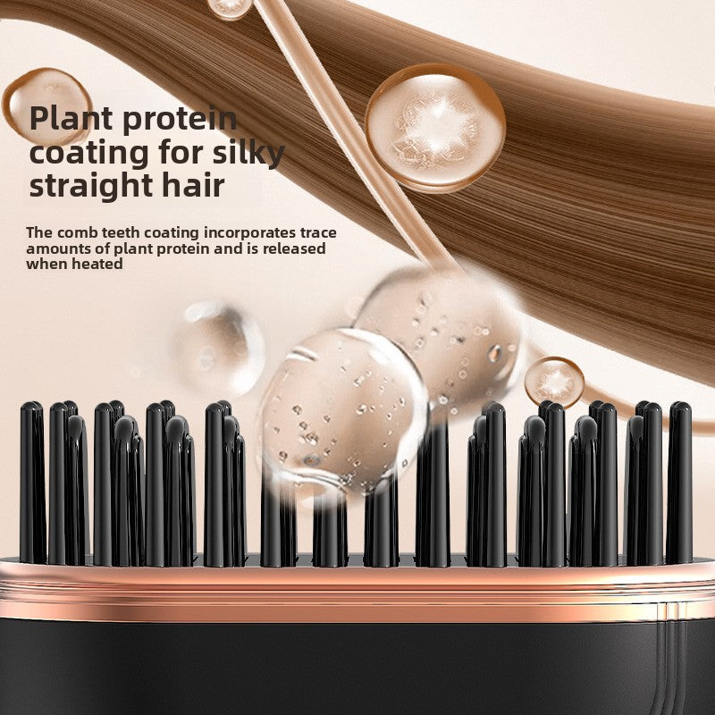 Mini Hair Straightening Comb Portable Heated Comb for Smooth Hair