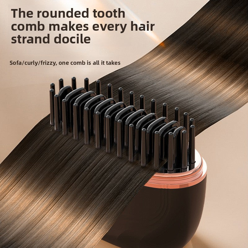 Mini Hair Straightening Comb Portable Heated Comb for Smooth Hair
